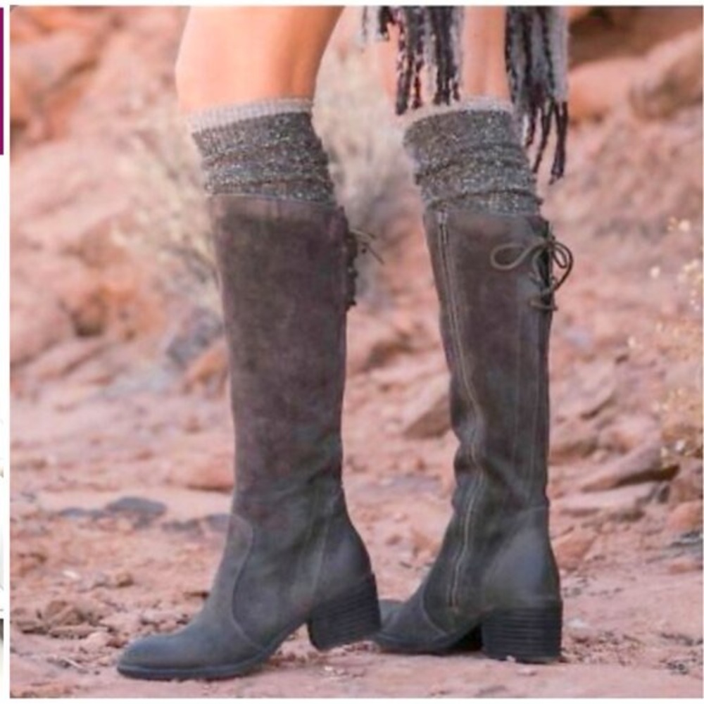 Born Distressed Gray Felicia High Boots